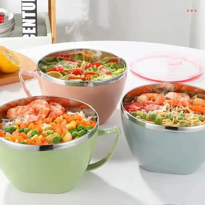 A stylish stainless steel mixing bowl with a cool-to-the-touch handle, available in vibrant colors to match any Kiwi kitchen.