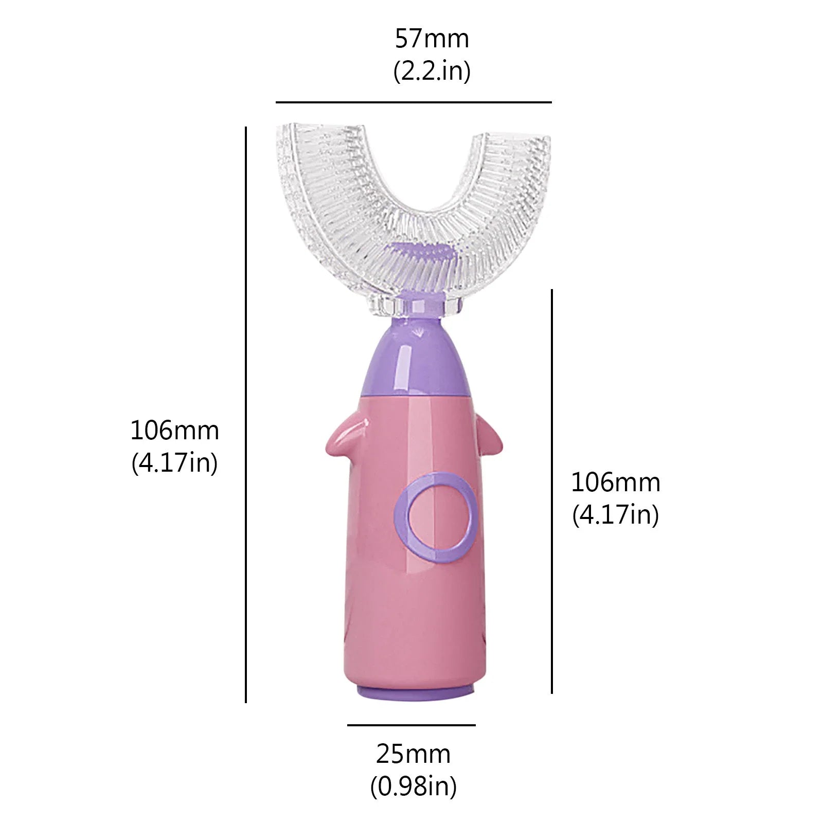 U-Shaped Silicone Toothbrush with 360-degree cleaning power for healthy dental care of Kiwi kids