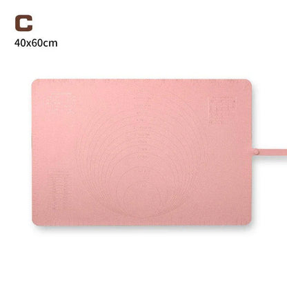 Large, thick silicone rolling pad in yellow, green, and pink colours for kneading dough and baking in the New Zealand kitchen