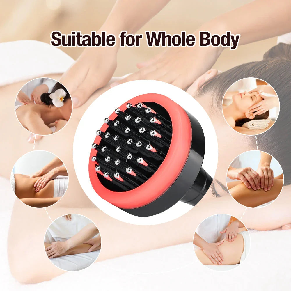 Intelligent Electric Meridian Brush, multi-functional device with EMS micro-current, vibration massage, and red light therapy for muscle relaxation and body wellness