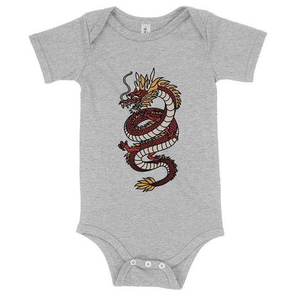 Cuddly baby dragon onesie with a flexible fit and easy-change design, made with premium Airlume cotton blend