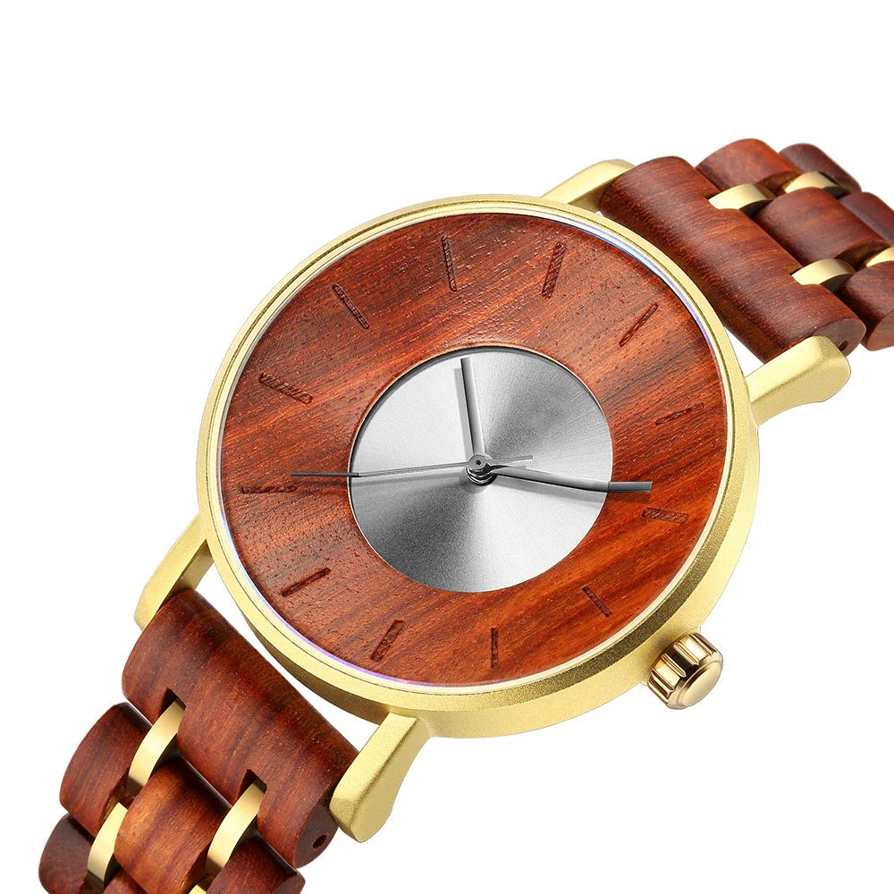 A premium alloy and wood watch with a spiral crown, perfect for Kiwi summer adventures