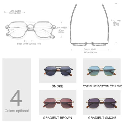 Polarized wood frame sunglasses with stainless steel and natural wood accents, providing UV400 protection and glare reduction for Kiwi outdoor enthusiasts