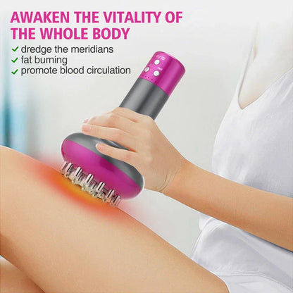 Electric Meridian Brush with microcurrent, vibration, red light therapy, and thermal moxibustion functions for total body wellness