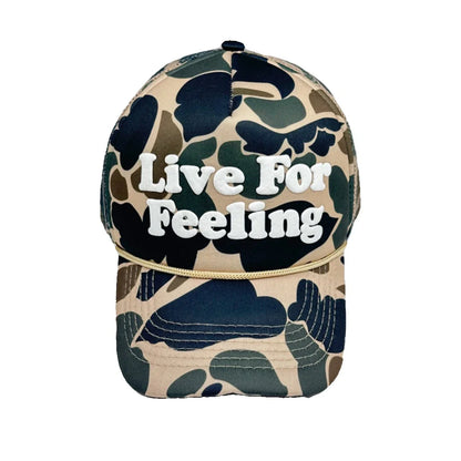 A premium cotton-poly camouflage hat with an adjustable strap for a comfortable, customized fit.