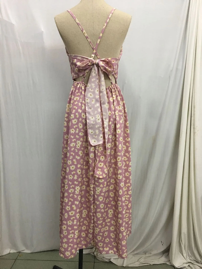 Shopfluxpro NZ Stylish Sling Bow Frock in Premium Polyester