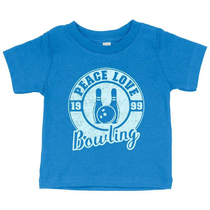 Comfy white baby bowling t-shirt made from soft, flexible Airlume cotton for New Zealand infants