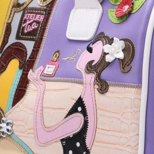 Stylish Kiwi-inspired tote bag with cartoon embroidery, versatile and spacious for everyday use