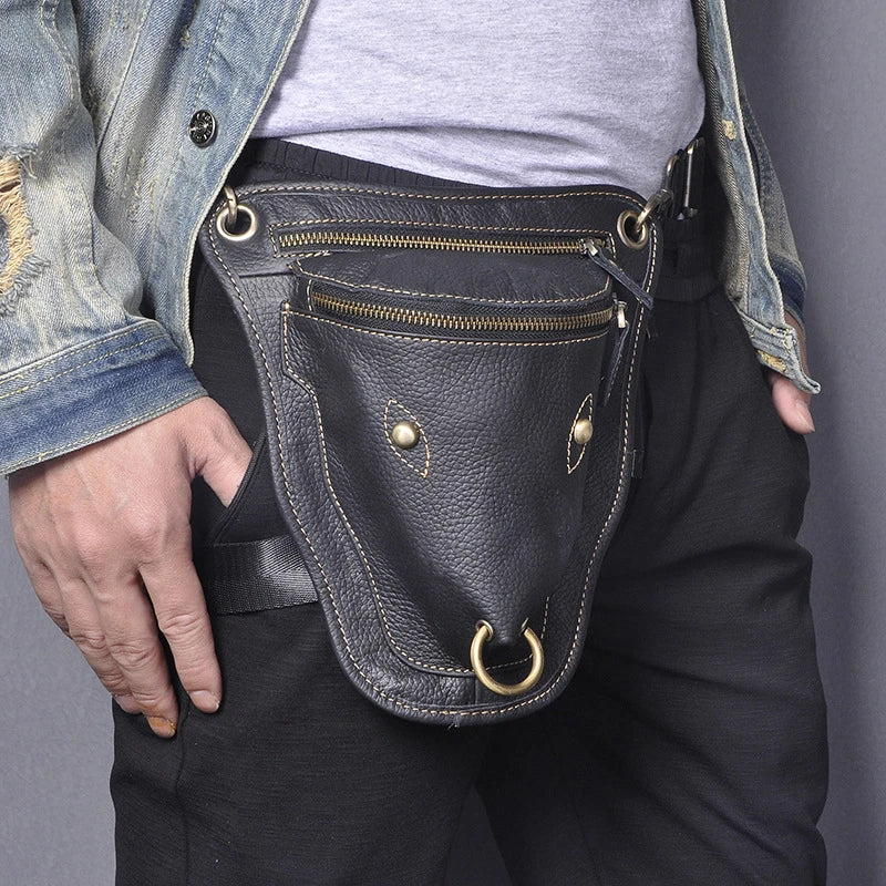 Stylish retro leather waist bag with large capacity, multiple compartments, and a versatile design for Kiwi adventures