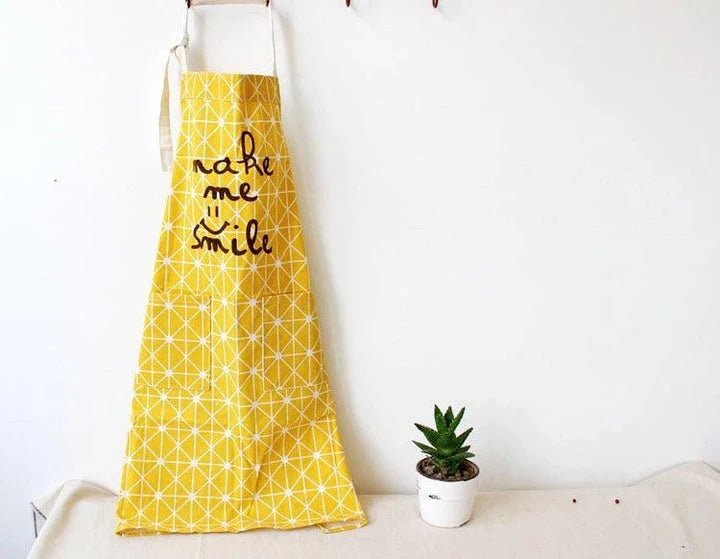 Stylish cotton kitchen apron with vibrant, Kiwi-inspired print design