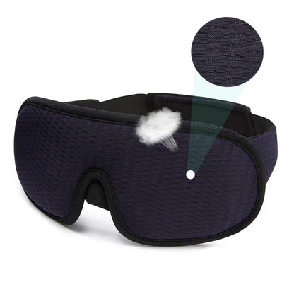 Comfort 3D Sleep Mask with 100% light blocking, pressure relief design, and adjustable fit for restful sleep