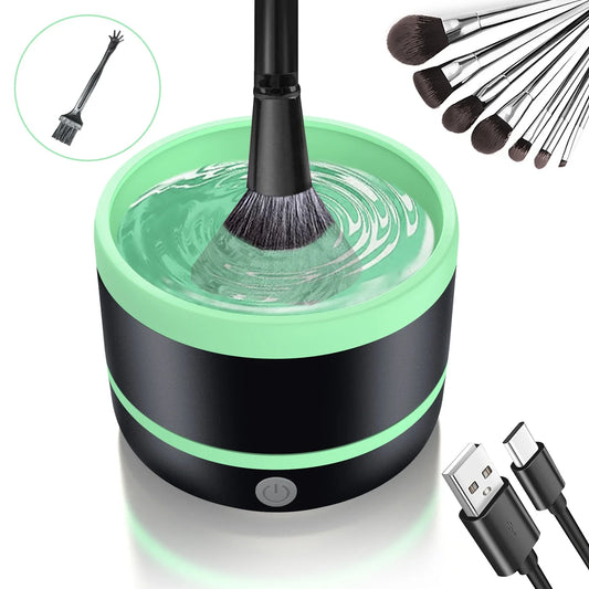 Premium electric makeup brush cleaner with rotary cleaning technology, suitable for all makeup brush types