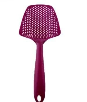 Eco-Friendly Nylon Colander Spoon in various colours, featuring a lightweight design and versatile 2-in-1 functionality for Kiwi kitchens.