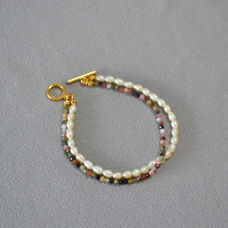 Shopfluxpro NZ Stylish Freshwater Pearl & Tourmaline Bracelet - Perfect Kiwi Accessory