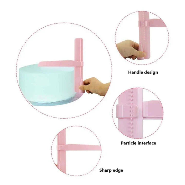 Trendha Adjustable Cake Scraper made from food-grade plastic for smooth, even cake frosting and dessert decoration