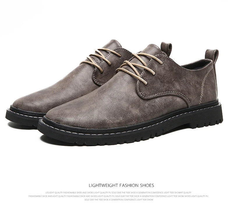 Stylish and comfortable men's low-top lace-up shoes with artificial PU upper and rubber sole, available in classic Kiwi-friendly colours