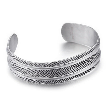 Stylish men's retro stainless steel bracelet with geometric design, perfect for the modern Kiwi bloke