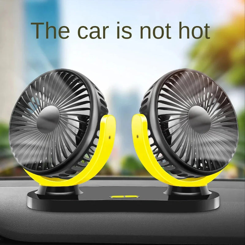 Shopfluxpro NZ Versatile 12/24V Dual-Head Car Fan: Customisable Airflow for Any Vehicle
