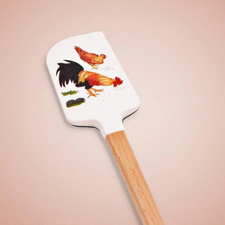 Cute Kiwi-Friendly Silicone Spatulas Set with Sturdy Wooden Handles, Heat-Resistant up to 230°C