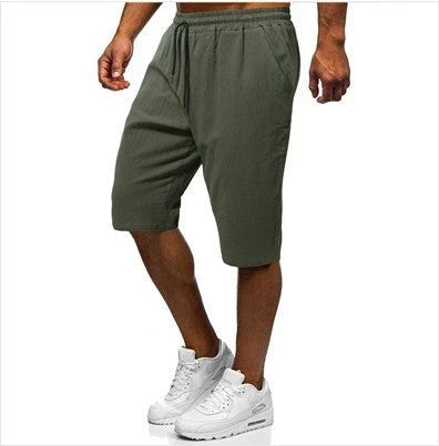 Men's casual cotton and linen cropped pants in various colors, perfect for the Kiwi lifestyle