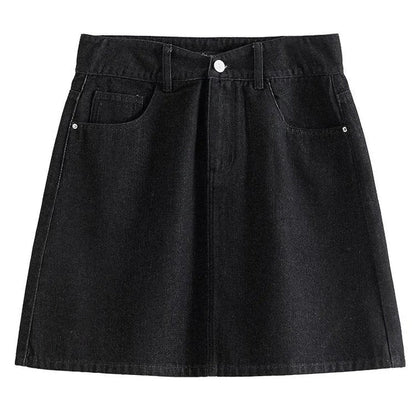 Chic high-waisted denim skirt with a flattering A-line silhouette, perfect for Kiwi summer days