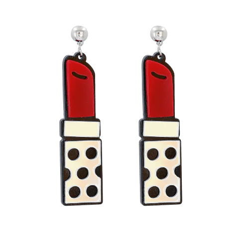 Stylish red lipstick-inspired resin earrings with an eye-catching design that will make any Kiwi fashionista stand out