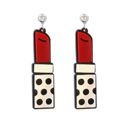 Stylish red lipstick-inspired resin earrings with an eye-catching design that will make any Kiwi fashionista stand out