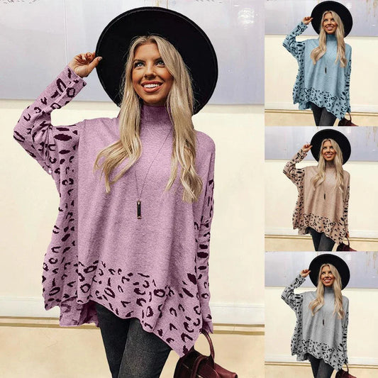 Comfortable printed long sleeve top for women in a variety of colors including pink, khaki, grey, and blue