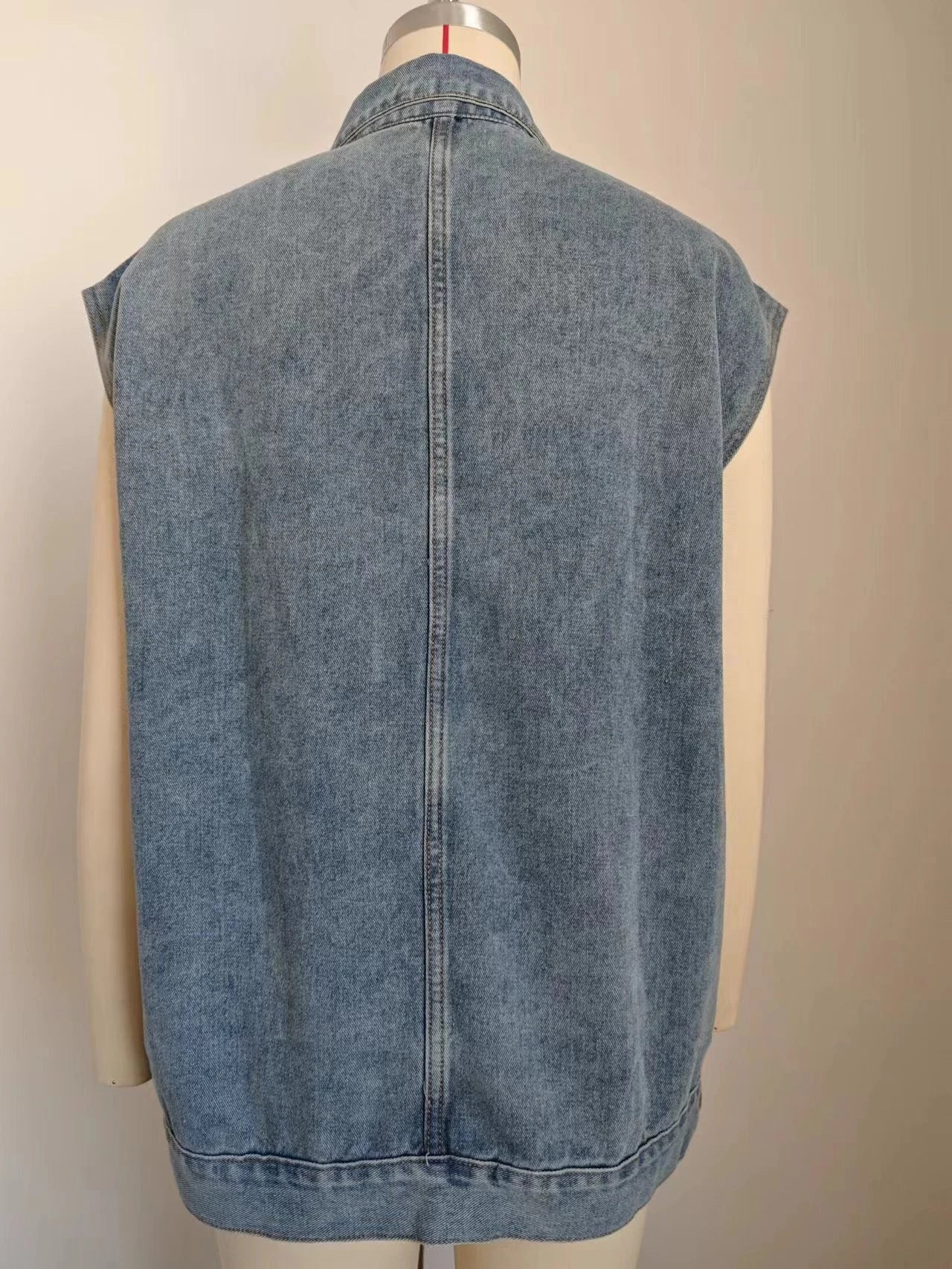 Trendha Denim Vest with Big Pockets - A stylish and functional sleeveless outwear piece for Kiwi women