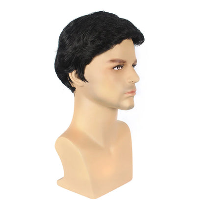 Stylish, short, and fluffy curly hair wig for Kiwi men, featuring adjustable fit and durable construction.