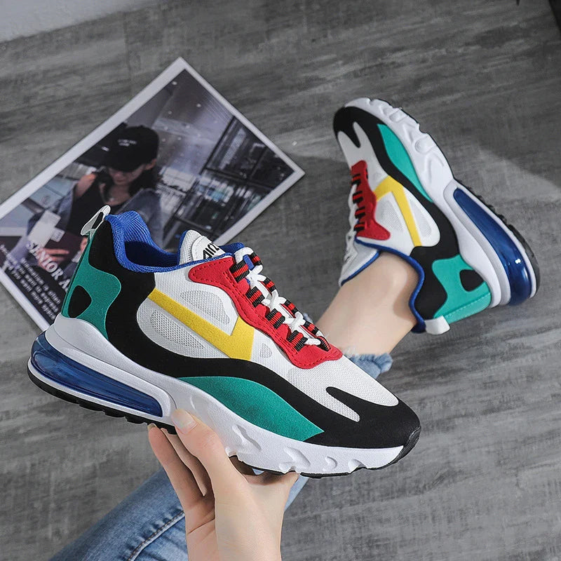 Stylish and comfortable women's sports shoes with thick, supportive soles in a trendy, hollow design