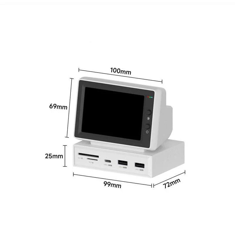 Compact 3.5-inch IPS display and USB-C hub for seamless connectivity and enhanced productivity