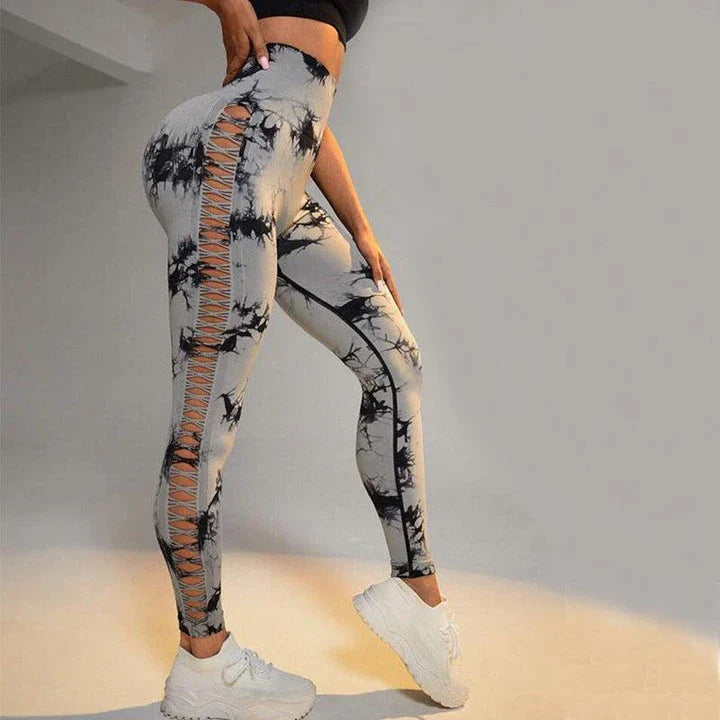 Tie-Dye Yoga Pants with Butt Lift and High Waist for Kiwi Ladies