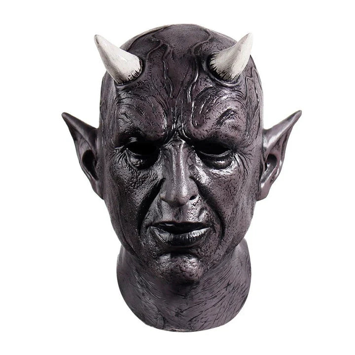 A premium latex Halloween mask with distinctive horned demon features, perfect for spooky celebrations and costumes.