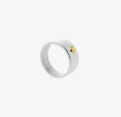 Stylish and Dainty Boys' Cross Dot Gold Ring - Premium titanium steel construction with a sleek cross design and subtle gold bead accents