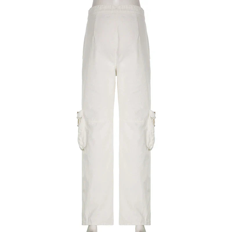 Durable multi-pocket straight leg jeans in white color, designed for the active Kiwi lifestyle