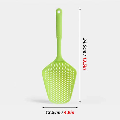 Extra-large green cat litter scoop with deep shovel design for efficient cleaning