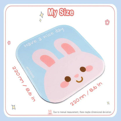 Cute square mouse pad with adorable animal-themed design, providing smooth tracking and non-slip stability for your workspace