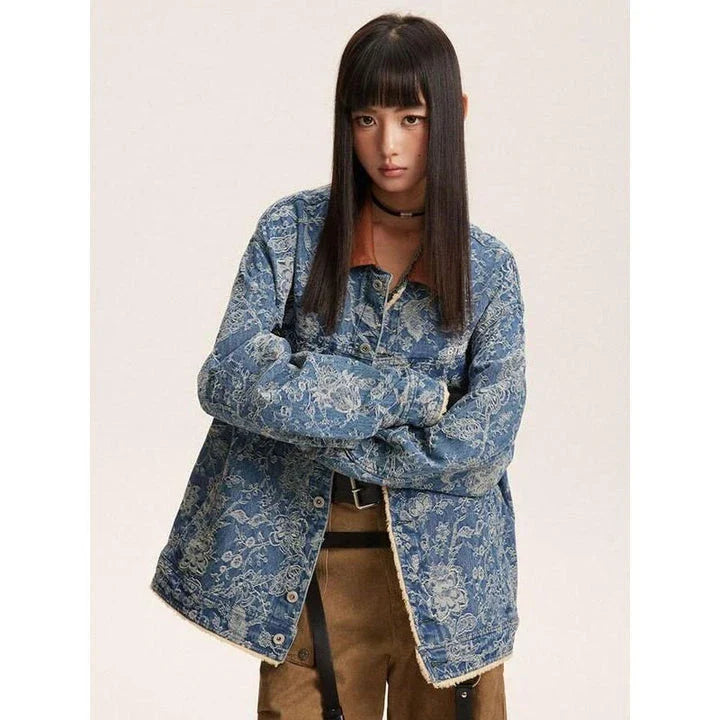 Stylish denim jacket with patchwork embroidery design, perfect for New Zealand fashion