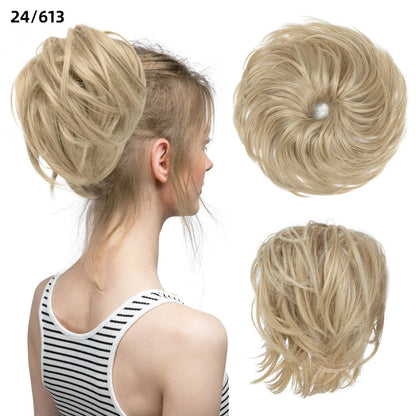 Fluffy and natural-looking hair bun made from premium domestic silk for easy, effortless updos