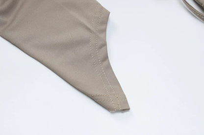 A stylish one-shoulder top and drawstring skirt set made from premium milk silk fabric, perfect for elevating your casual wardrobe.