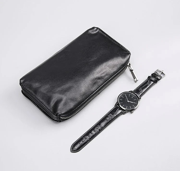 Premium Top-Grain Leather Wallet in Retro Casual Style for Kiwi Blokes