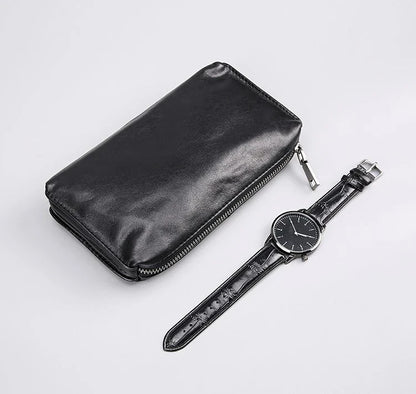 Premium Top-Grain Leather Wallet in Retro Casual Style for Kiwi Blokes