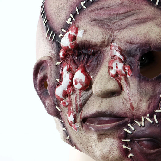 A realistic three-sided horror mask crafted from 100% natural latex, perfect for Kiwi Halloween and costume parties.