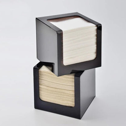 Minimalist acrylic table napkin storage box with pull-out drawer design