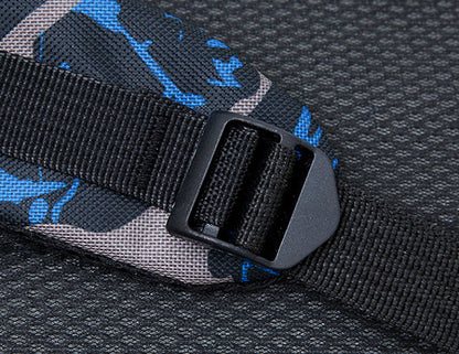 Flower-patterned nylon backpack with zipper opening and roomy interior, perfect for Kiwi students