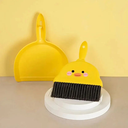 Compact table broom and dustpan set for Kiwi kids, made with durable Kiwi materials for easy cleaning and tidy spaces