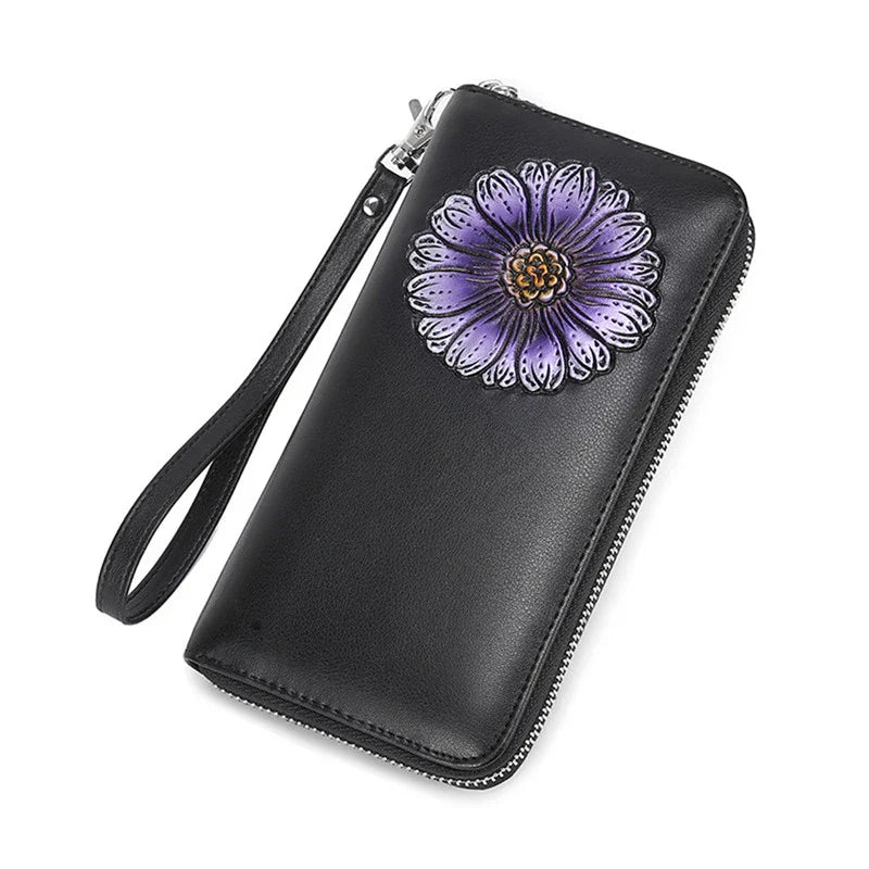 Premium bovine split leather wallet and passport holder with hidden compartments, security features, and stylish Korean-inspired design