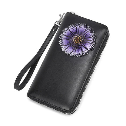 Premium bovine split leather wallet and passport holder with hidden compartments, security features, and stylish Korean-inspired design