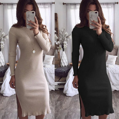 A stylish knit dress in classic Kiwi colours, perfect for the modern woman's commute and everyday wear.